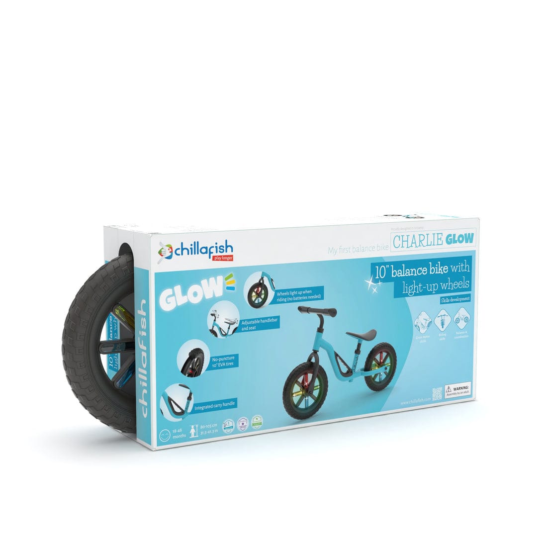 Chillafish Bicis Bicicleta Balance Charlie Glow lightweight 10" Sky - Chillafish CPCH02SKY