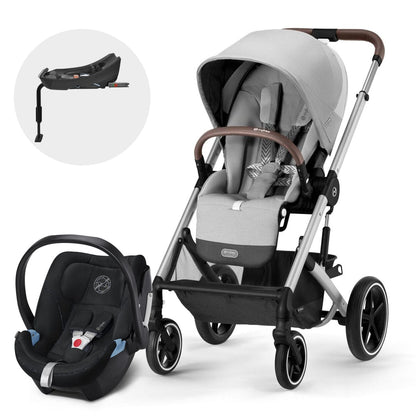 Cybex Coche Travel System Coche Balios S  Lux 3.0  SLV Lava Grey+ Aton 5+ Base CBX68452527317480
