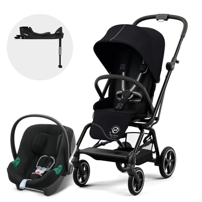 Cybex Coche Travel System Coche Compacto Eezy S TW PLUS BLK Moon Black+ Aton S2 + Base CBX66446645668065