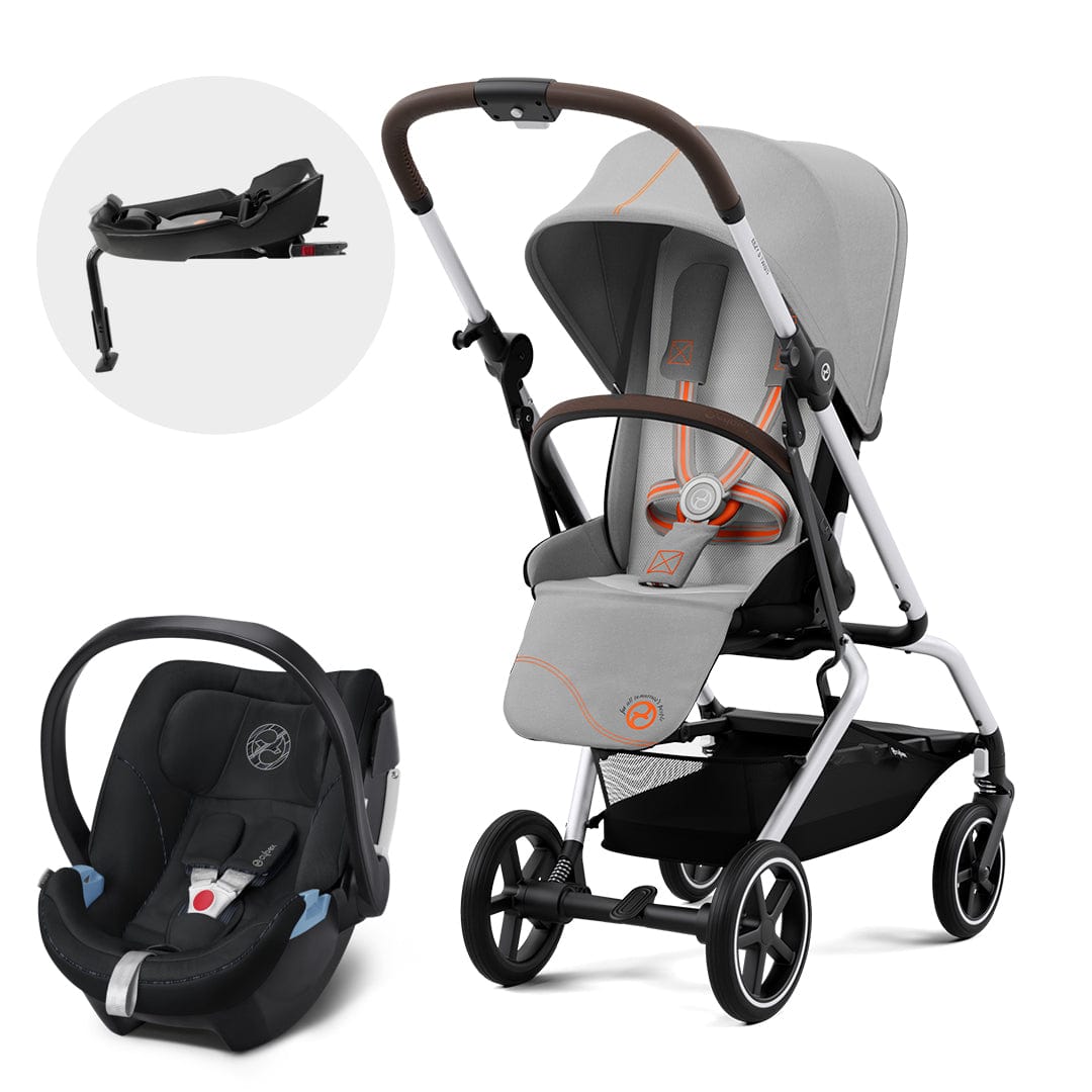Cybex Coche Travel System Coche Eezy S twist+ SLV lava grey + Aton 5 + Base CBX66800277025026