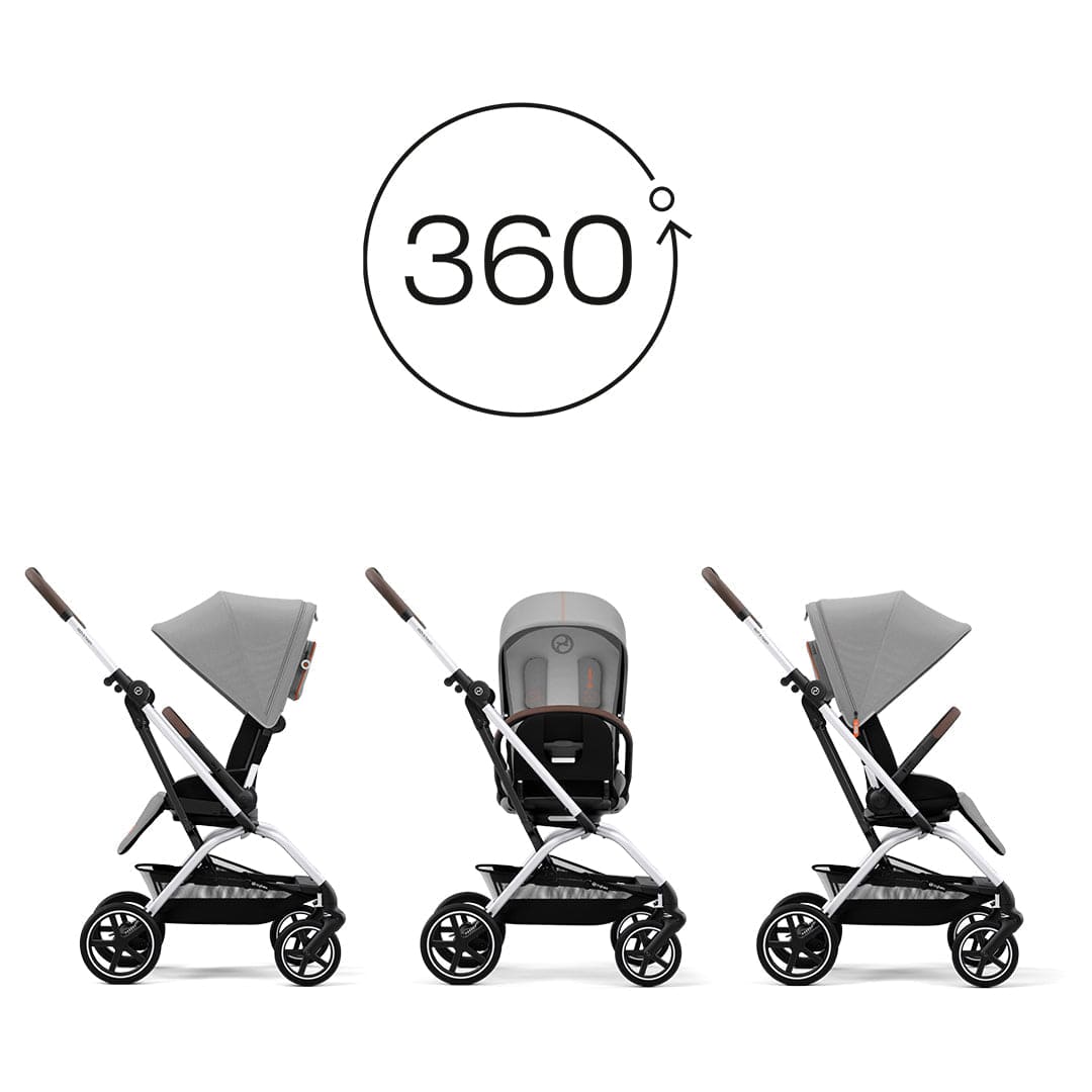 Cybex Coche Travel System Coche Eezy S twist+ SLV lava grey + Aton 5 + Base CBX66800277025026