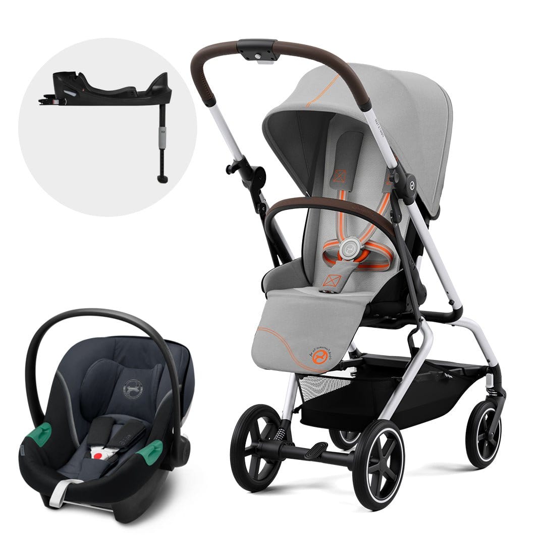 Cybex Coche Travel System Coche Eezy S twist+ SLV lava grey + Aton S2 + Base CBX66800476544746