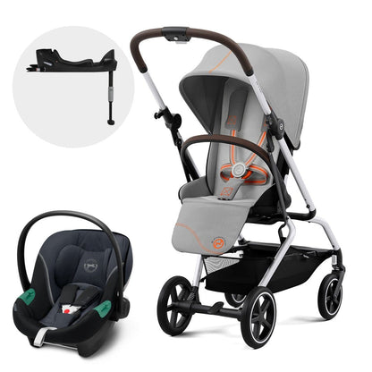 Cybex Coche Travel System Coche Eezy S twist+ SLV lava grey + Aton S2 + Base CBX66800476544746