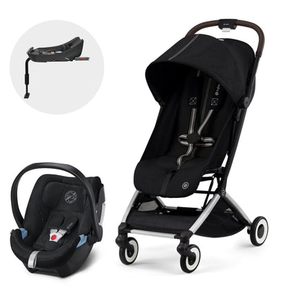Cybex Coche Travel System coche Orfeo SLV Moon Black + Aton 5 + Base CBX69360077938969