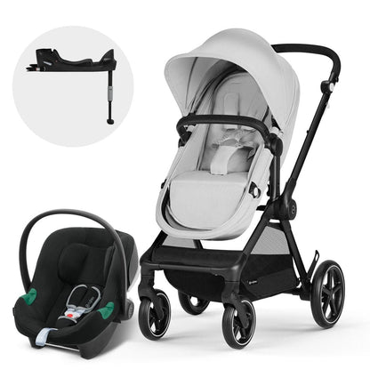 Cybex Coche Travel System EOS Lux 2 en 1 Blk Lava grey + Aton B2 + Base CBX70318339486339