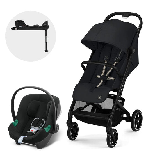Cybex Coches Travel System Travel System Coche de paseo Beezy Blk Magic Black Aton B2 + Base CBX72599164955399