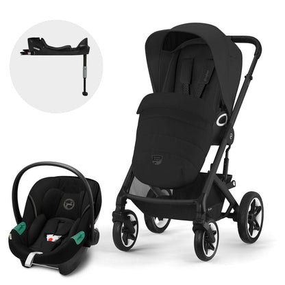 Cybex Coches Travel System Travel system coche de paseo Talos S lux 2.0 BLK moon black + Aton S2 + Base CBX71416212711933