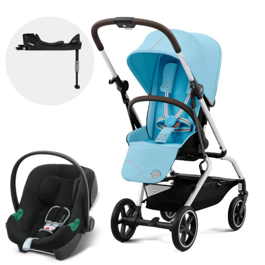 Cybex Coches Travel System Travel System coche Eezy S Twist+ SLV Blue Beach + Aton B2 + Base - Cybex CBX66914547230973