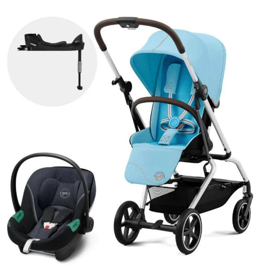 Cybex Coches Travel System Travel System coche Eezy S Twist+ SLV Blue Beach + Aton S2 + Base - Cybex CBX66800451671680