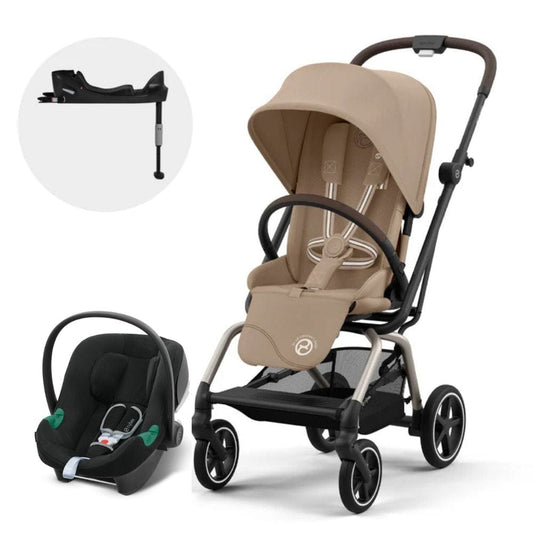 Cybex Coches Travel System Travel System coche Eezy Twist+ Taupe Almond + Aton B2 + Base - Cybex CBX75129574178892