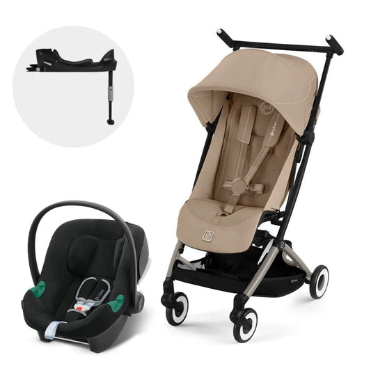 Cybex Coches Travel System Travel System Coche Libelle TPE Almond Beige + Aton B2 + Base - Cybex CBX76858444216376