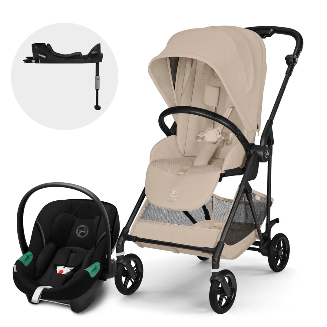 Cybex Coches Travel System Travel System Coche Melio Carbon AB + Aton B2 + Base - Cybex CBX76962521478401