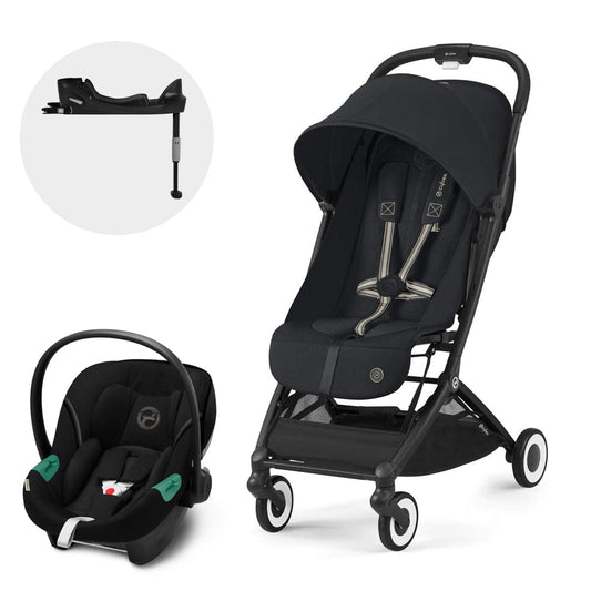 Cybex Coches Travel System Travel System coche Orfeo blk magic black + Aton B2 + Base CBX72599039333062