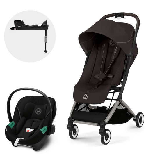Cybex Coches Travel System Travel System coche Orfeo TPE Chocolate Brown + Aton S2 + Base - Cybex CBX75112450117950