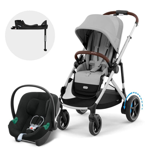 Cybex Coches Travel System Travel System e-Gazelle S SLV Stone Grey + Aton B2 + Base - Cybex CBX73895450526463