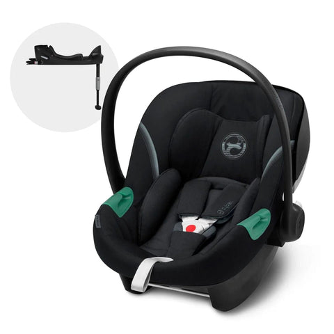 Cybex Seguridad Silla de bebes para auto Nido Aton S2 + Base One Volcano Black CBX521004891