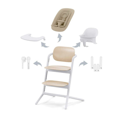 Cybex Sillas de comer Silla de Comer Evolutiva Lemo 4 en 1 Sand White - Cybex CBX521003223