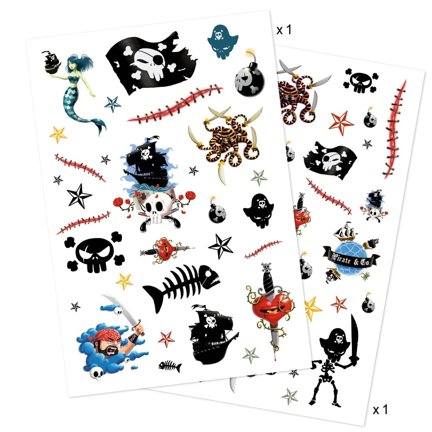 Design By Djeco Accesorios Tatuajes temporales piratas - Design by Djeco DJ09584