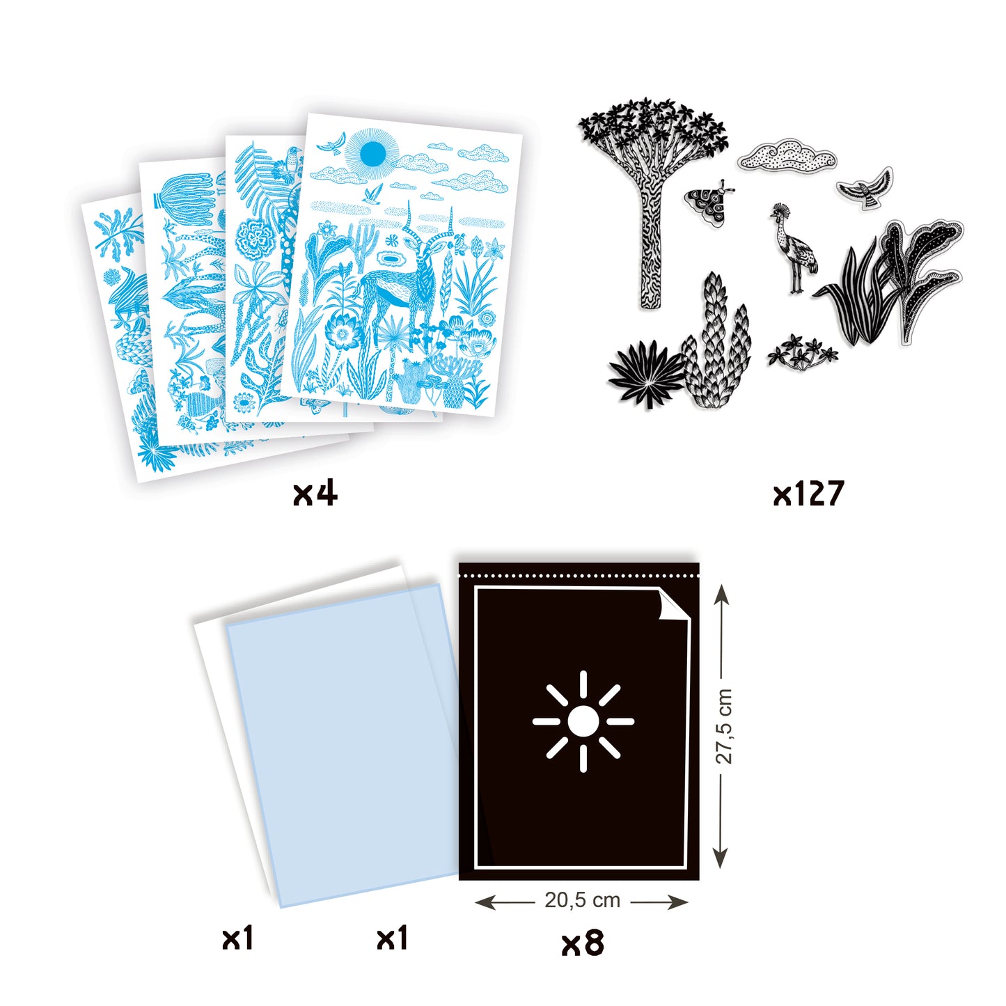 Design By Djeco Arte / Manualidades Kit Creativo Cyanotype Noche en la Sabana – Arte con Luz Design By Djeco DJ09343