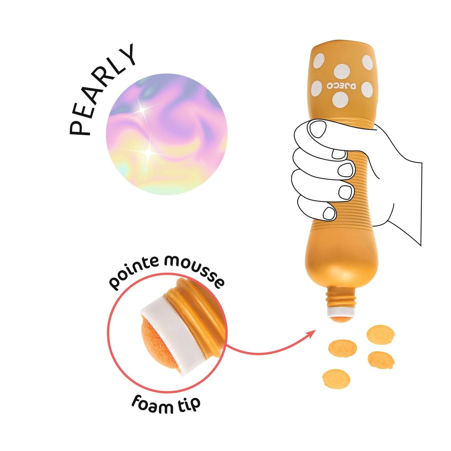 Design By Djeco Arte / Manualidades Marcadores de puntos grandes Nacarado - Design By Djeco DJ09058