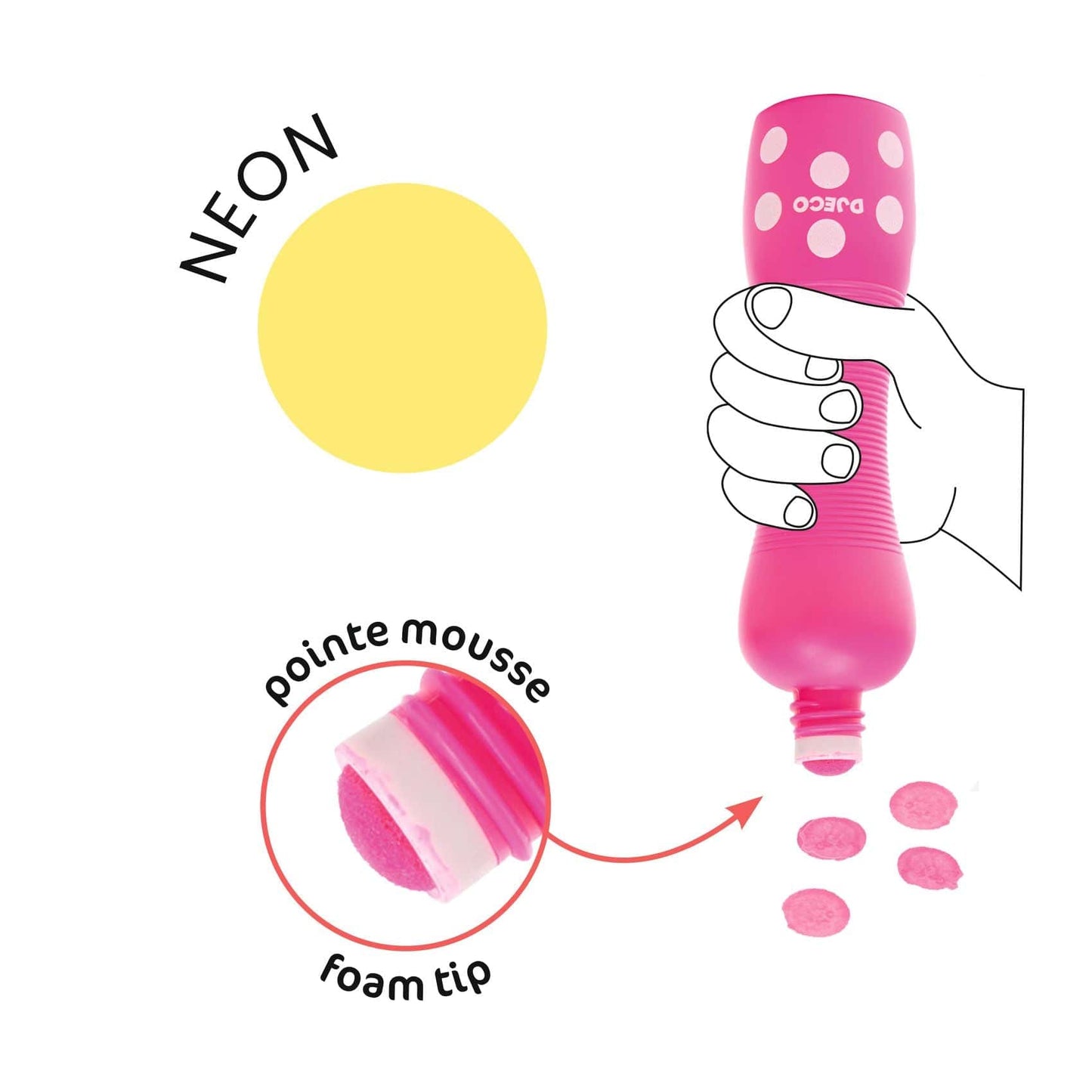 Design By Djeco Arte / Manualidades Marcadores de puntos grandes Neón - Design By Djeco DJ09059