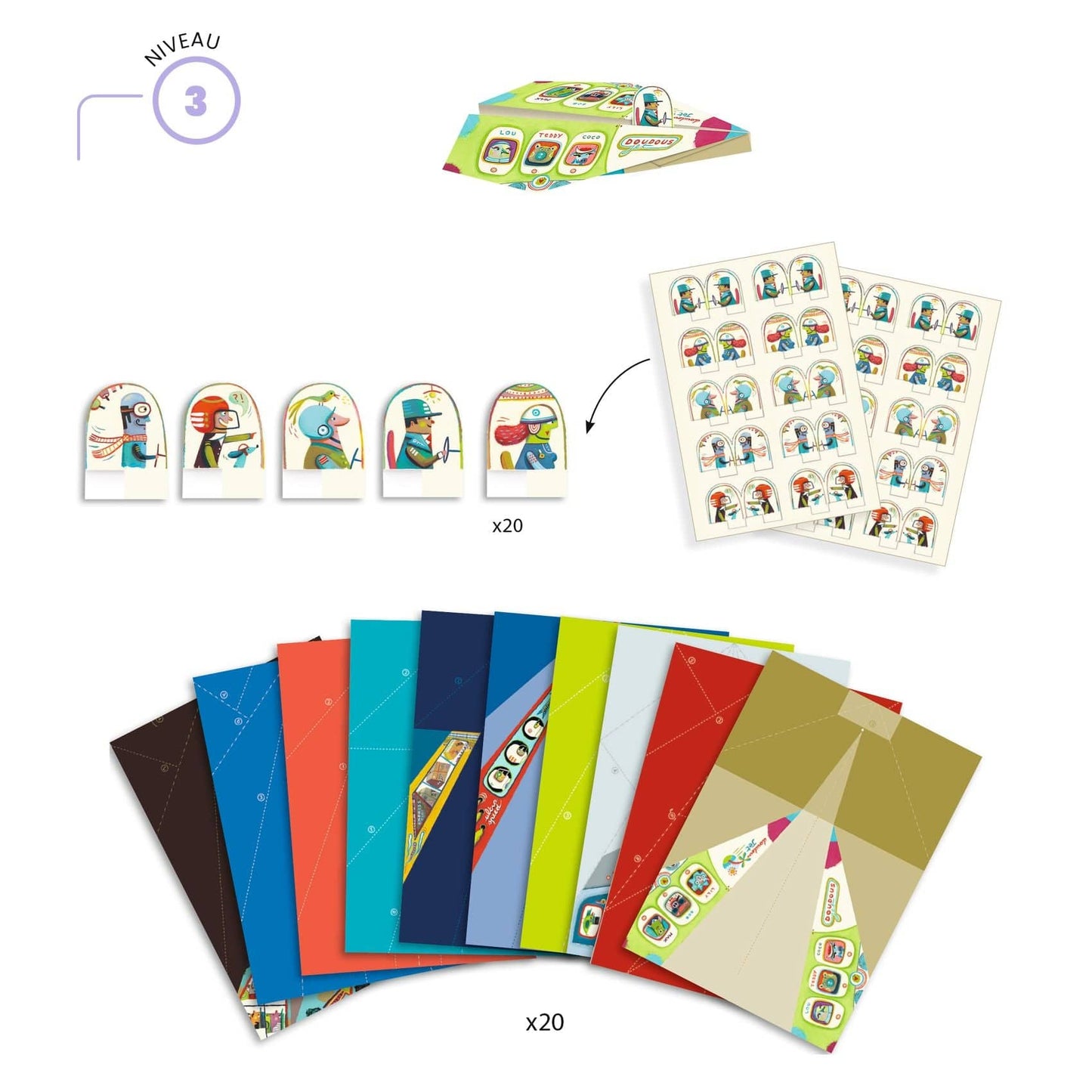 Design By Djeco Arte / Manualidades Set de Origami para niños de Aviones DJ08760