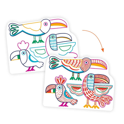 Design By Djeco Arte / Manualidades Set de pintura mágica - familias salvajes DJ00066