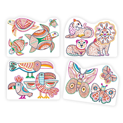 Design By Djeco Arte / Manualidades Set de pintura mágica - familias salvajes DJ00066