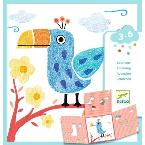 Design By Djeco Arte / Manualidades Set de plantillas de animales para colorear - Design By Djeco DJ00028