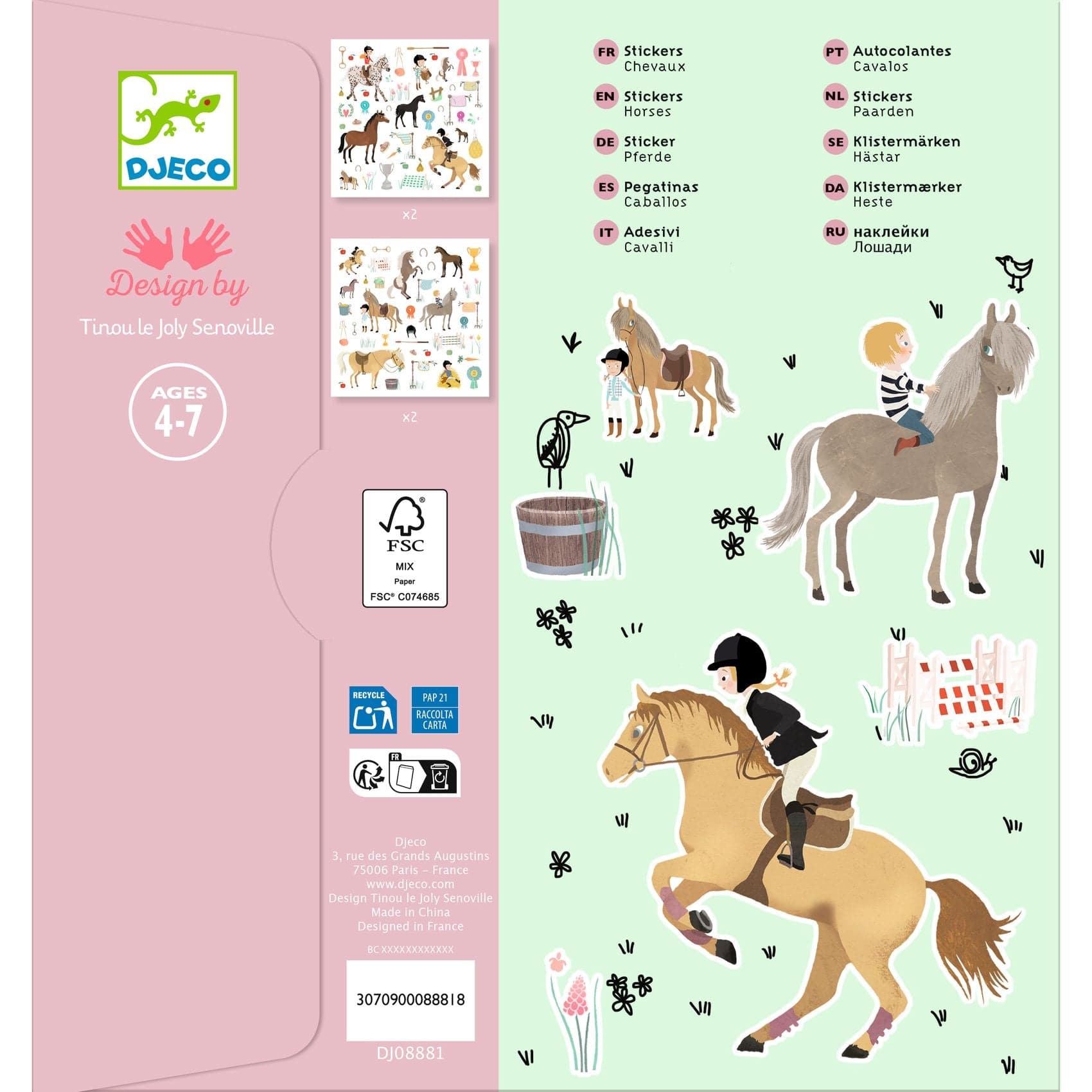 Design By Djeco Arte / Manualidades Stickers Caballos - Design By Djeco DJ08881