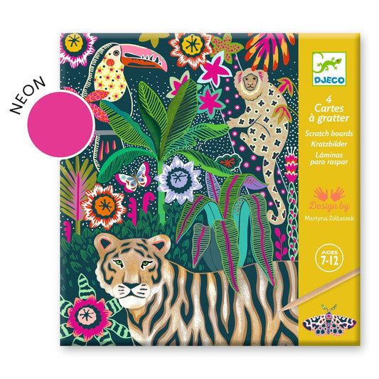 Design By Djeco Arte / Manualidades Tarjetas para rascar - rococo / neón DJ09709