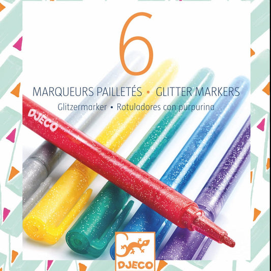 Design By Djeco Arte y Manualidades 10 Lápices Plumones glitter