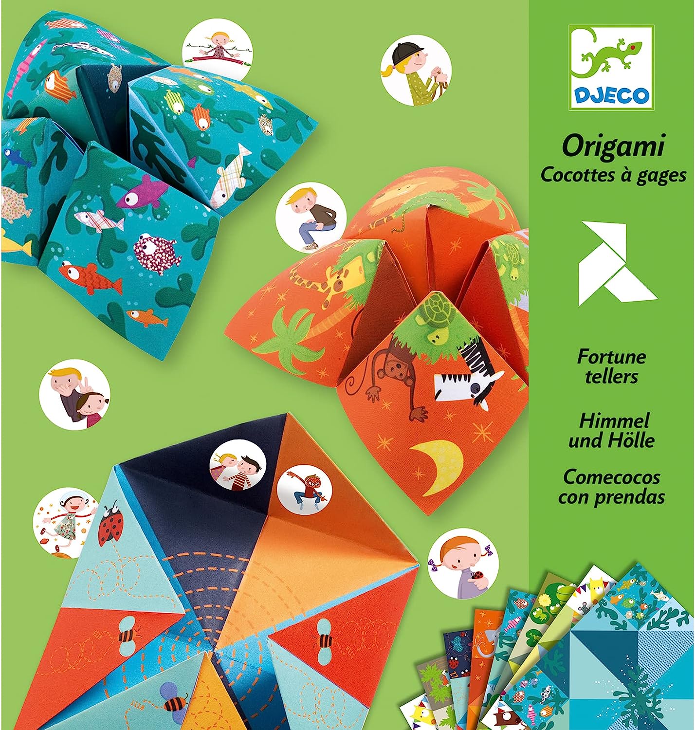  DJECO Kit de manualidades de papel de origami de dinosaurio :  Arte y Manualidades