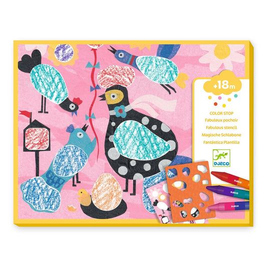 Design By Djeco Arte y Manualidades Plantillas de dibujos Birdie & Co DJ08862