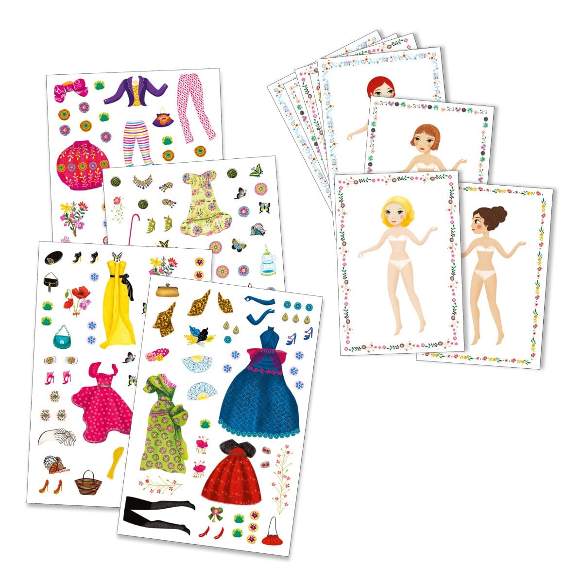 Design By Djeco Arte y Manualidades Stickers y Muñecas de Papel Masive Fashion DJ09691