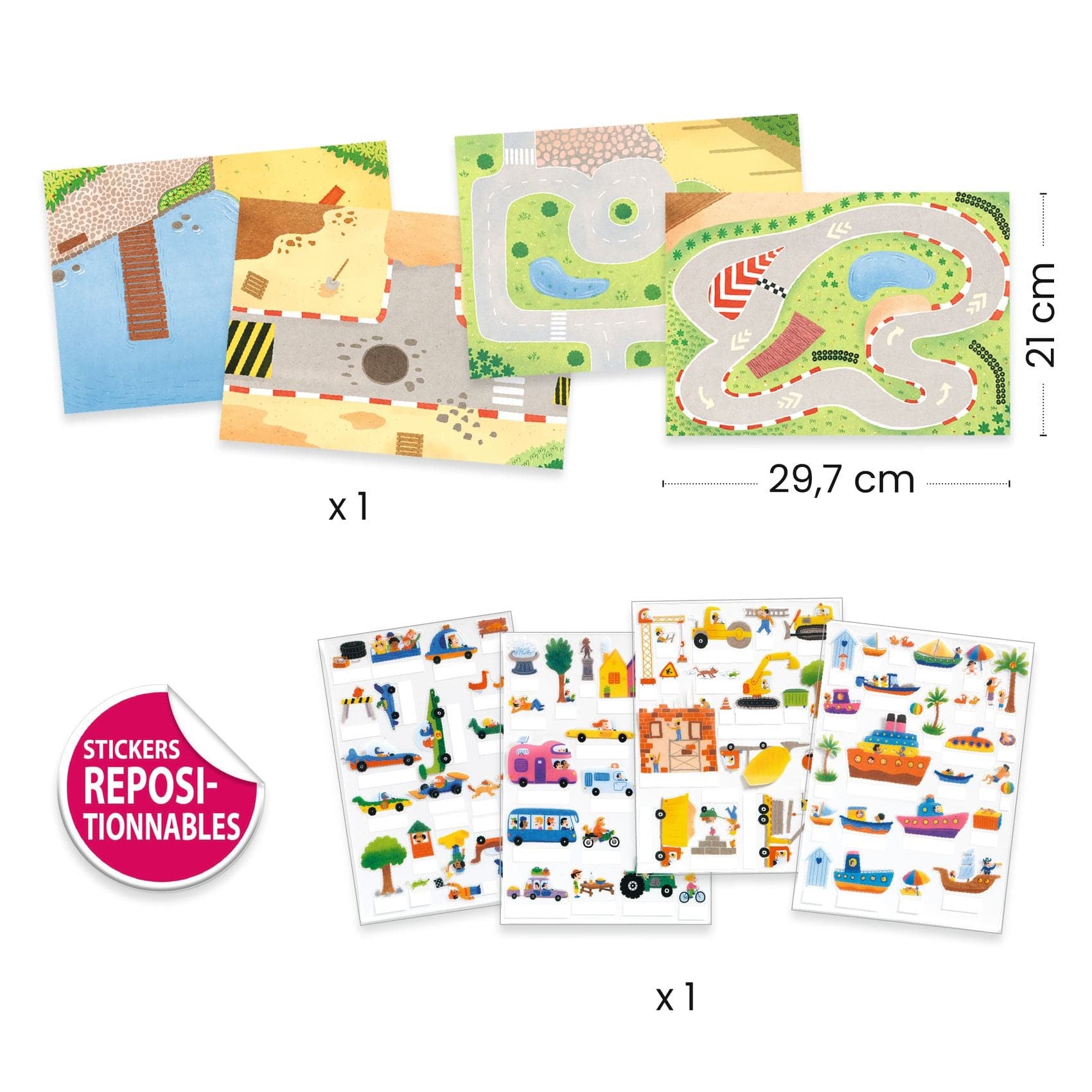 Design By Djeco Sticker Set Stickers elevables Vehículos - Design By Djeco DJ00043