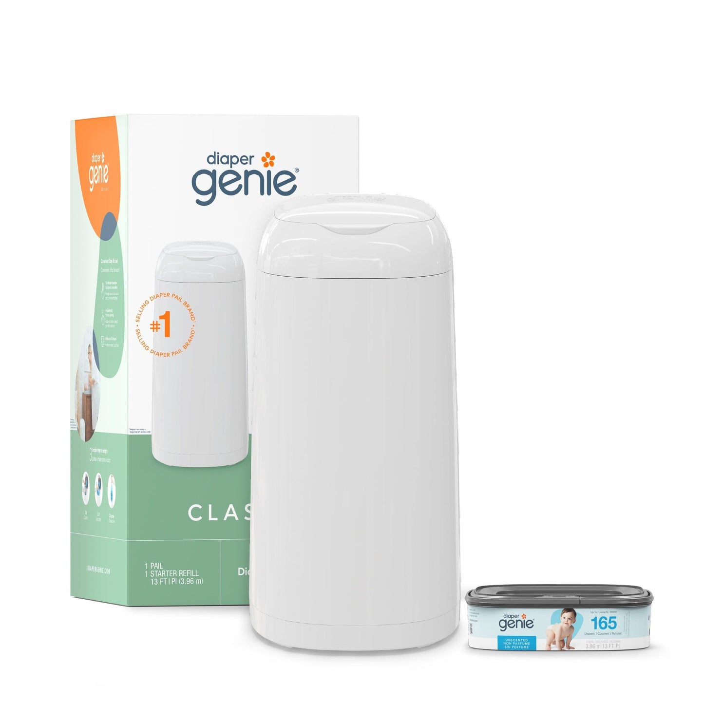 Diaper Genie Artículos para el baño Basurero Contenedor de pañales Classic Pail - Diaper Genie I000660