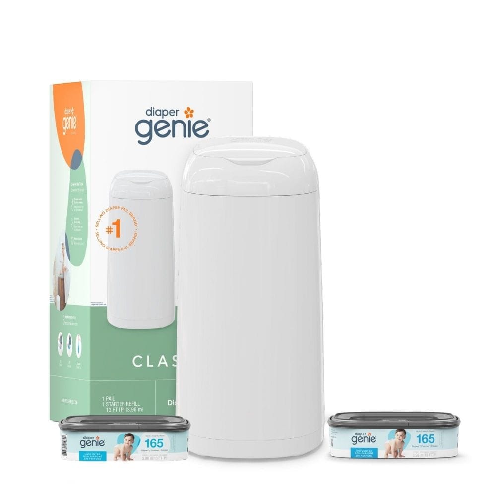 Diaper Genie Artículos para el baño Pack Contenedor de pañales Classic + Recambio Jumbo 165 Pañales - Diaper Genie I000917/I000660