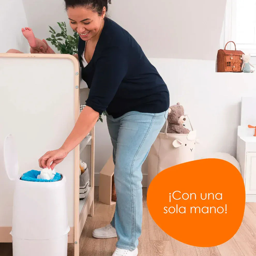 Diaper Genie Artículos para el baño Pack Contenedor de pañales Compact + Recambio 270 Pañales - Diaper Genie