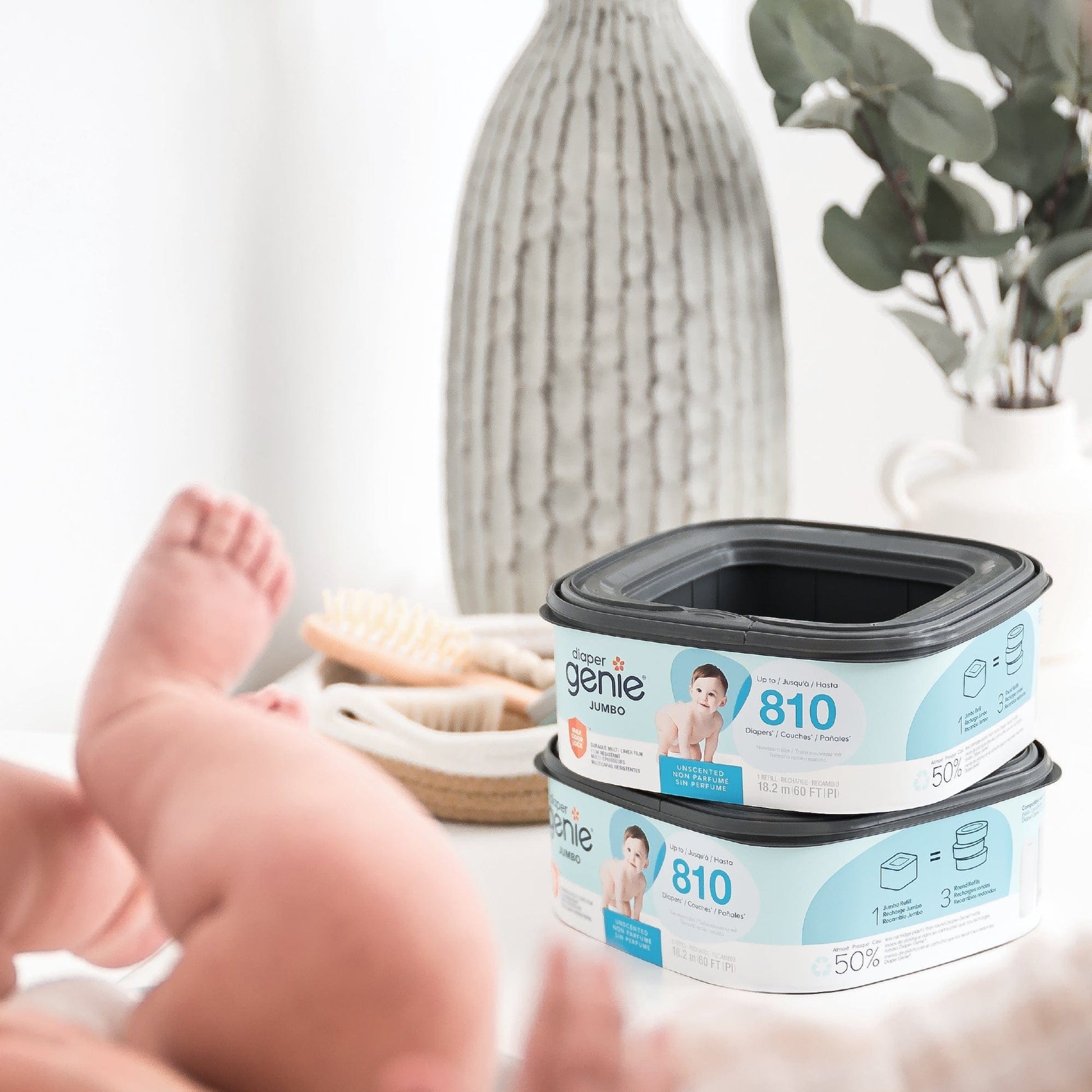 Diaper Genie Artículos para el baño Recambio individual basurero Diaper Genie Jumbo 810 pañales I000917