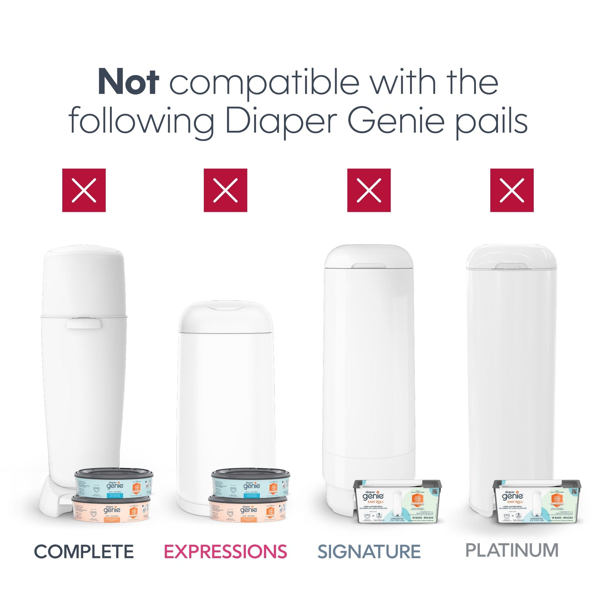 Diaper Genie Artículos para el baño Recambio individual basurero Diaper Genie Jumbo 810 pañales I000917