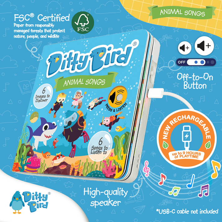 Ditty Bird Libro Musical Libro Interactivo Musical Animal Songs - Ditty Bird DI017