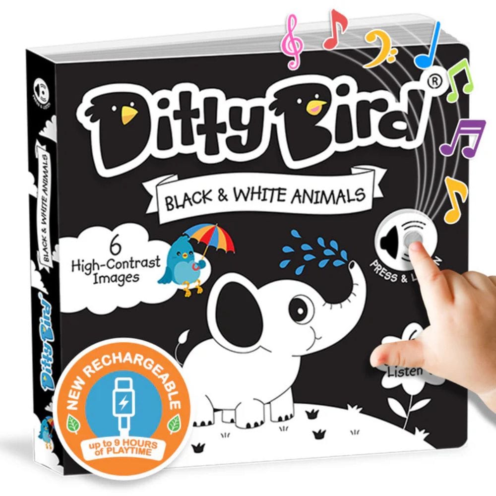 Ditty Bird Libro Musical Libro Interactivo Musical Black and White Animals - Ditty Bird DI034