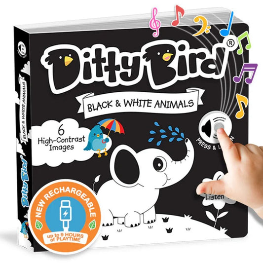 Ditty Bird Libro Musical Libro Interactivo Musical Black and White Animals - Ditty Bird DI034
