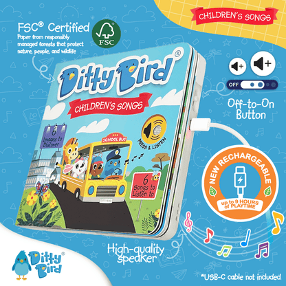 Ditty Bird Libro Musical Libro Interactivo Musical Children’s Songs - Ditty Bird DI001