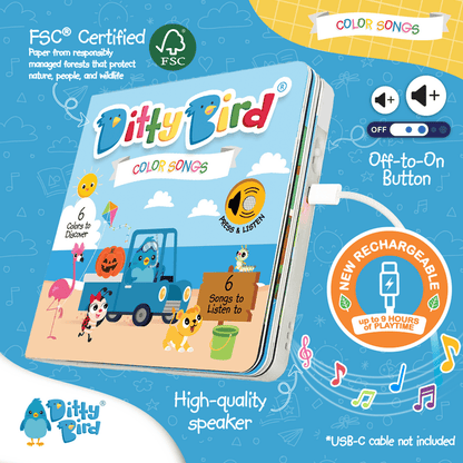 Ditty Bird Libro Musical Libro Interactivo Musical Color Songs - Ditty Bird 9781919650081