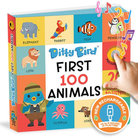 Ditty Bird Libro Musical Libro Interactivo Musical First 100 Animals - Ditty Bird DI028