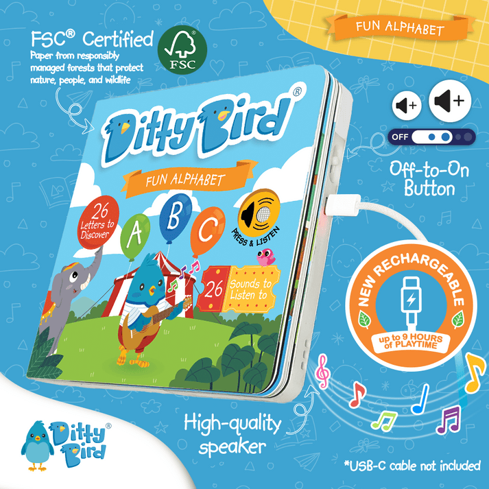 Ditty Bird Libro Musical Libro Interactivo Musical Fun Alphabet - Ditty Bird DI032