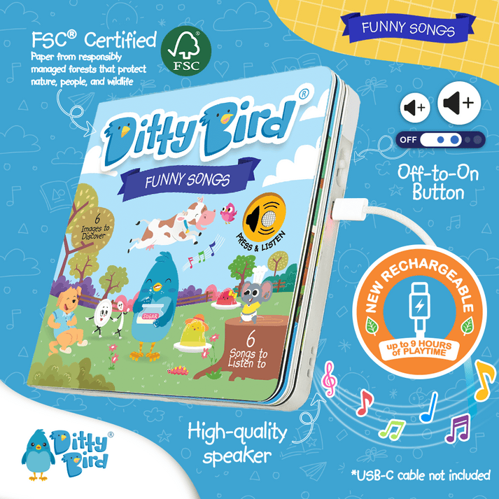 Ditty Bird Libro Musical Libro Interactivo Musical Funny Songs - Ditty Bird DI018