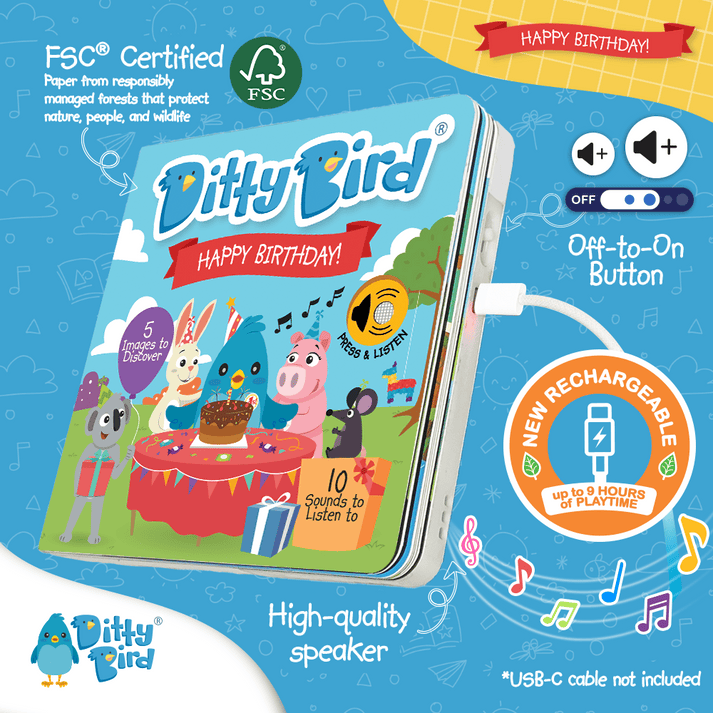 Ditty Bird Libro Musical Libro Interactivo Musical Happy Birthday - Ditty Bird DI011